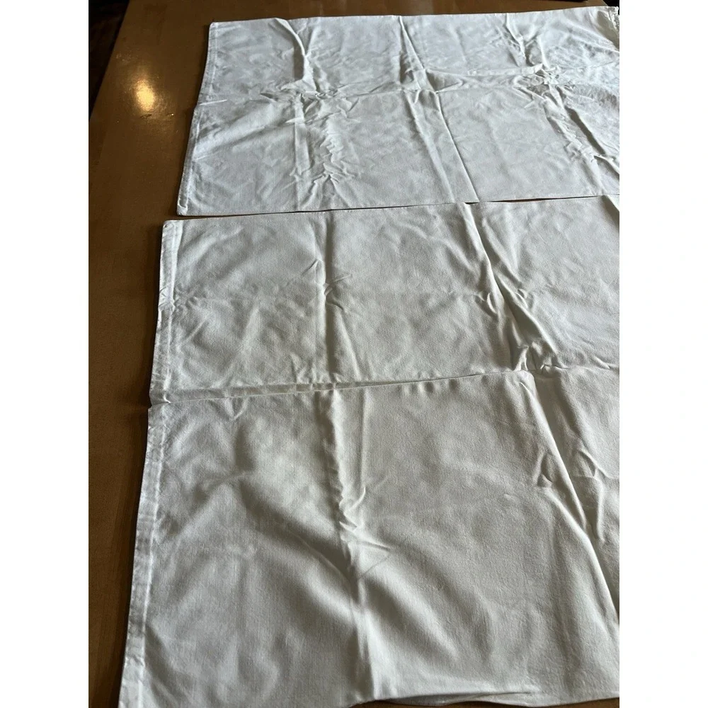 Vintage Embroidered Pillowcases Floral Set Of 2 Linen Cotton Clean Cottagecore